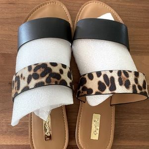 Qupid double strap flat sandal
